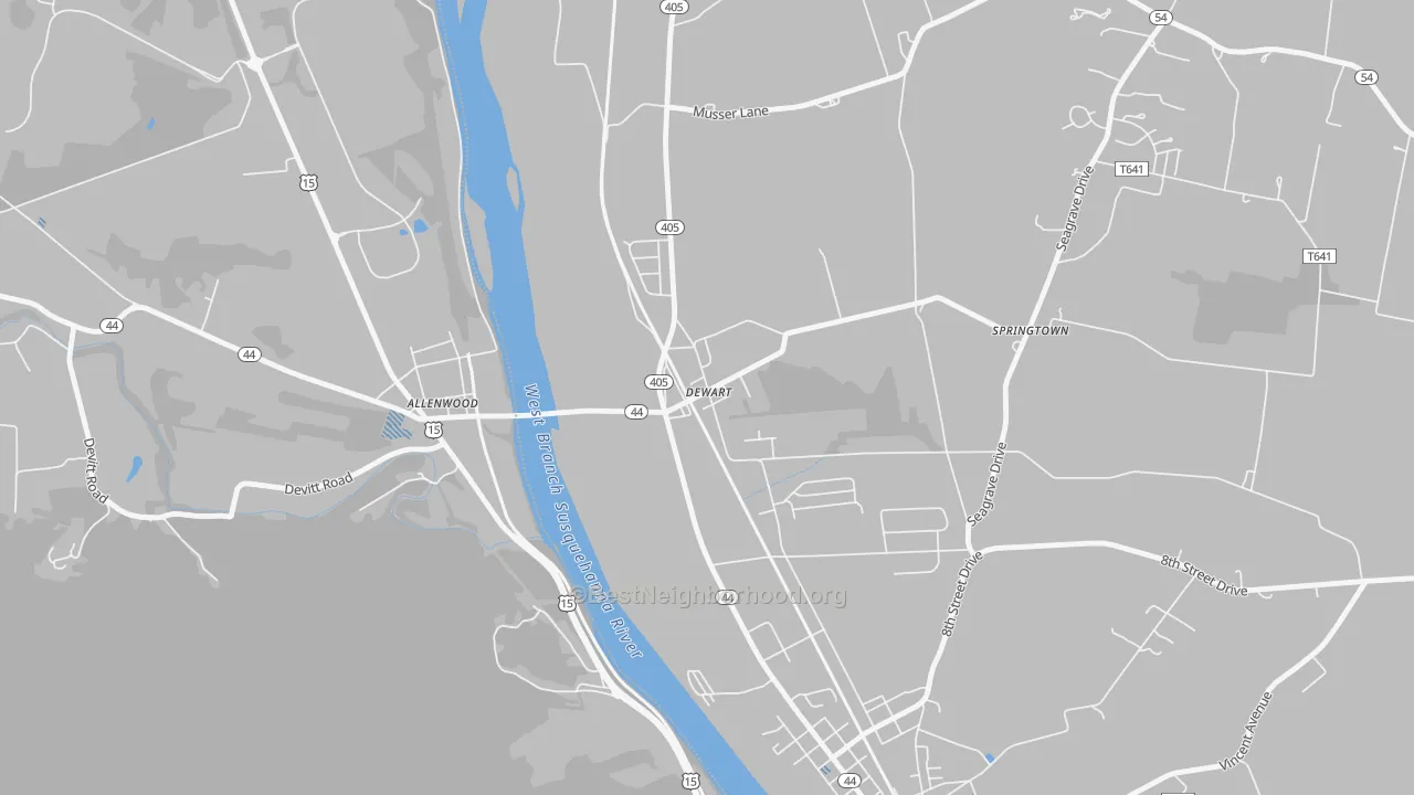 Transit Grade map of Dewart, PA