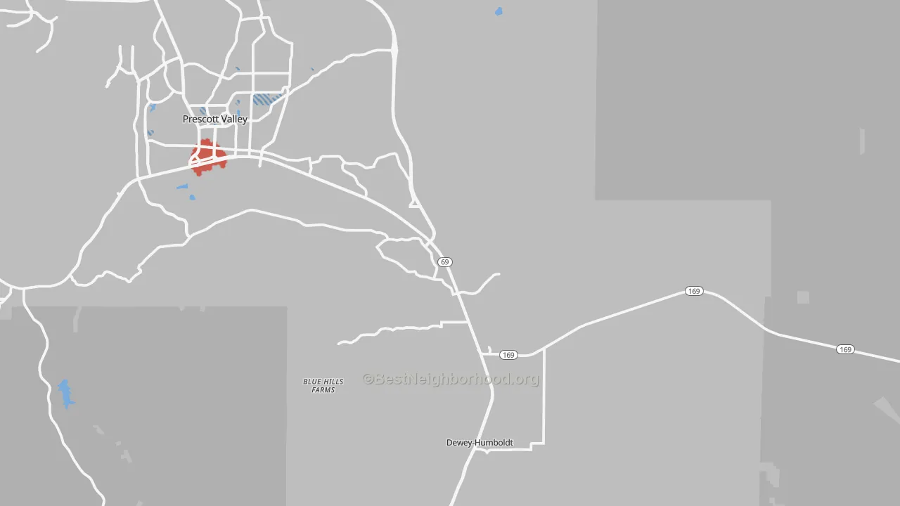 Transit Grade map of Dewey, AZ