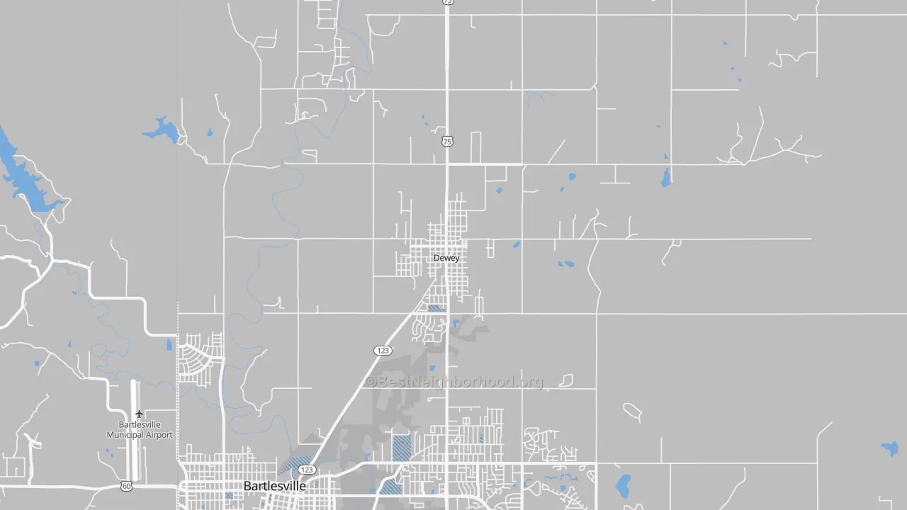 Transit Grade map of Dewey, OK