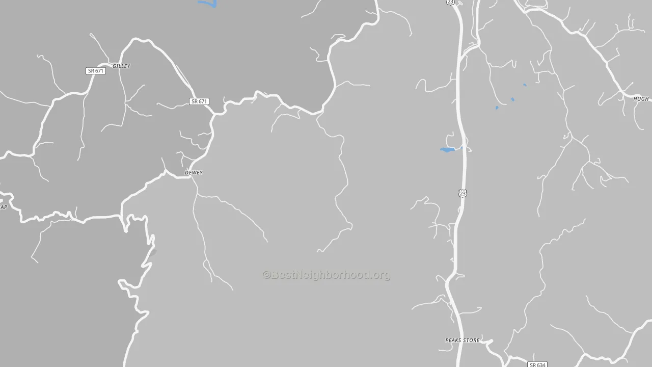Transit Grade map of Dewey, VA