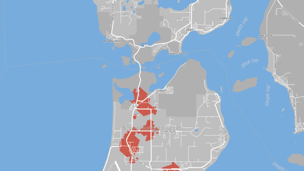 Transit Grade map of Dewey, WA