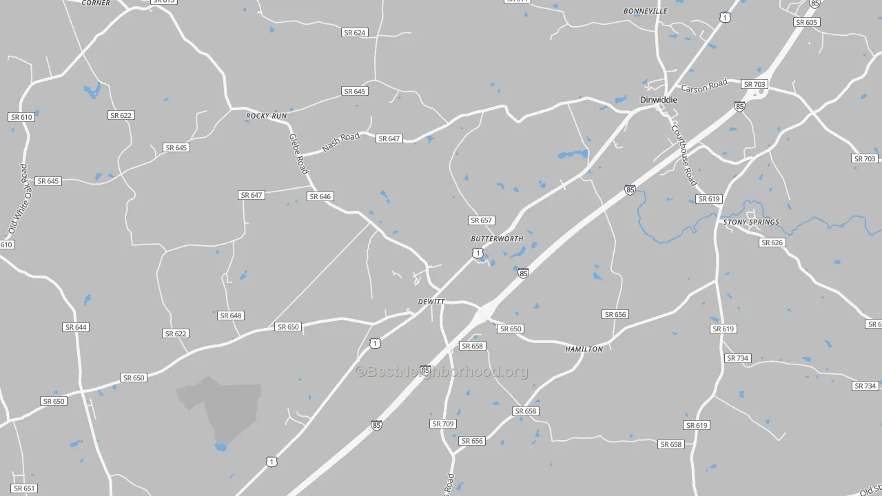 Transit Grade map of Dewitt, VA
