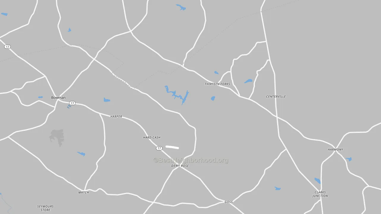Transit Grade map of Dewy Rose, GA