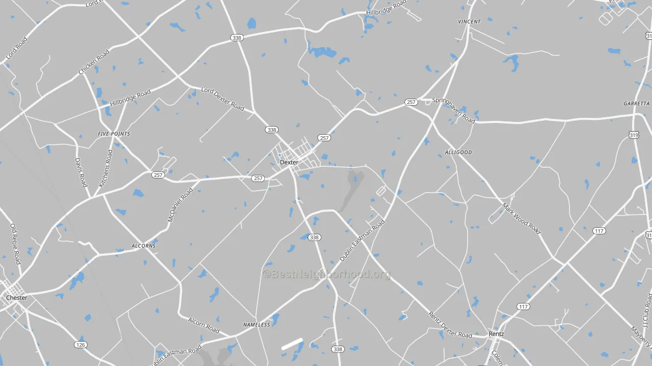 Transit Grade map of Dexter, GA