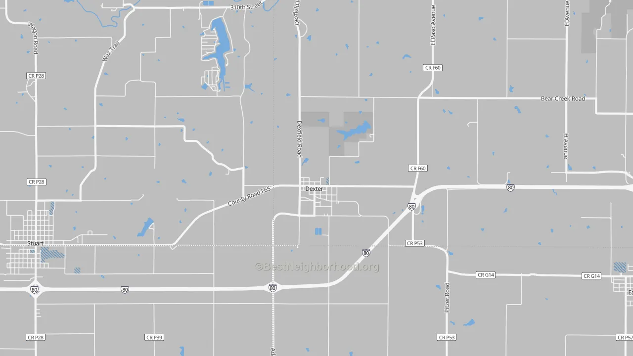 Transit Grade map of Dexter, IA