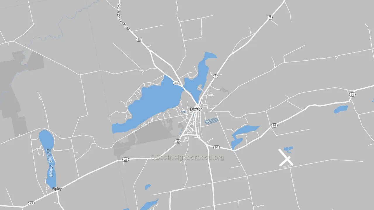 Transit Grade map of Dexter, ME