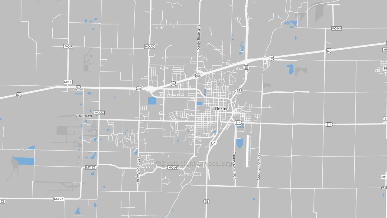 Transit Grade map of Dexter, MO