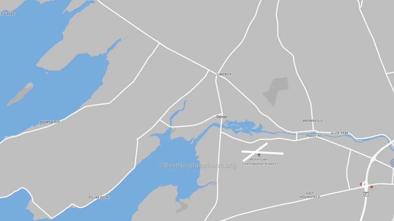 Transit Grade map of Dexter, NY