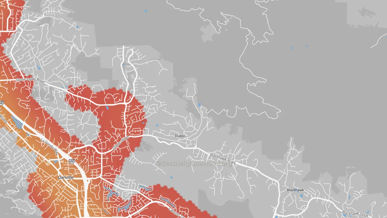 Transit Grade map of Diablo, CA