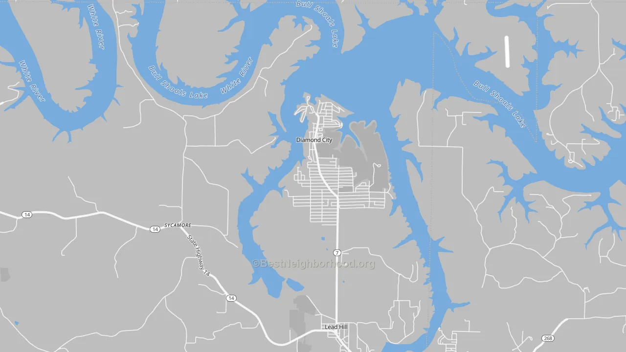 Transit Grade map of Diamond City, AR