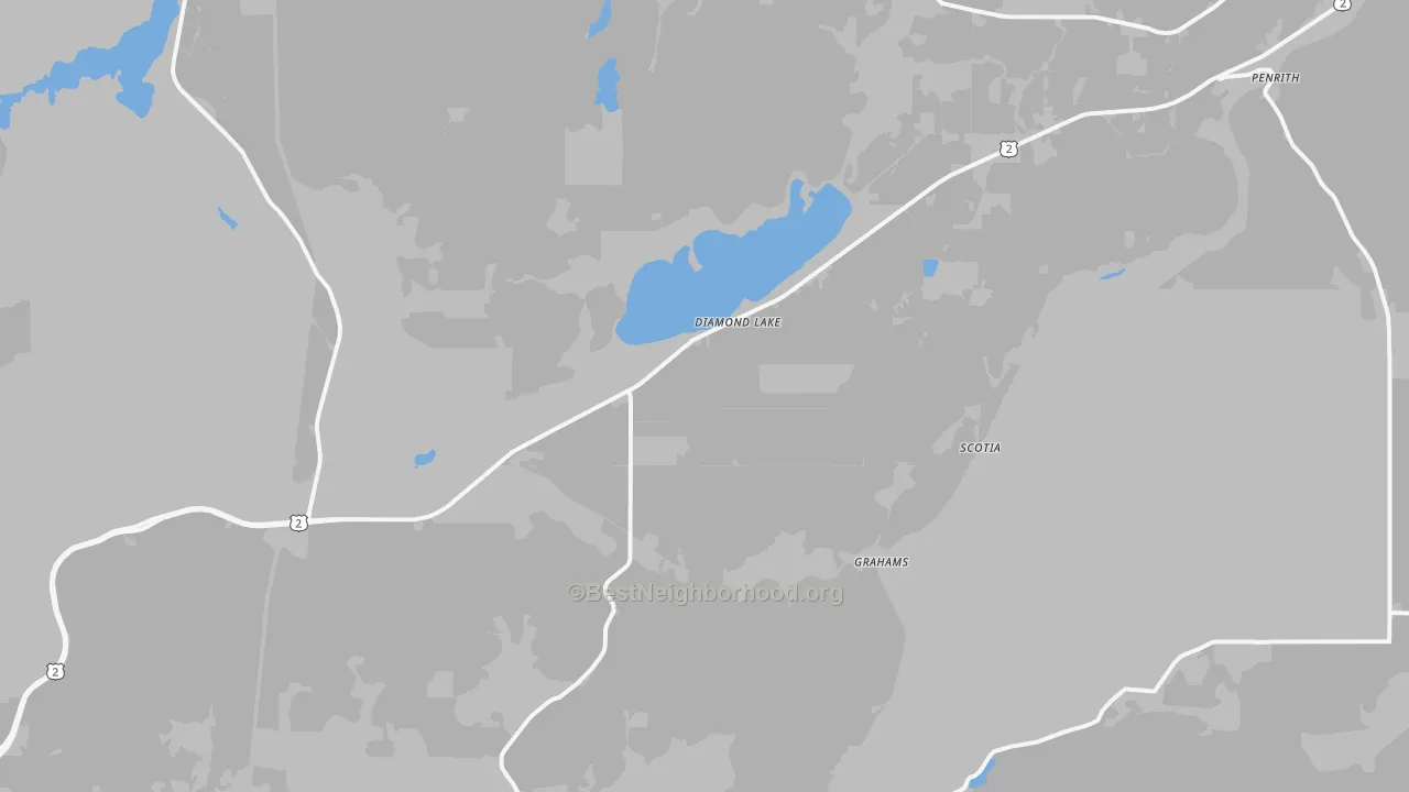 Transit Grade map of Diamond Lake, WA