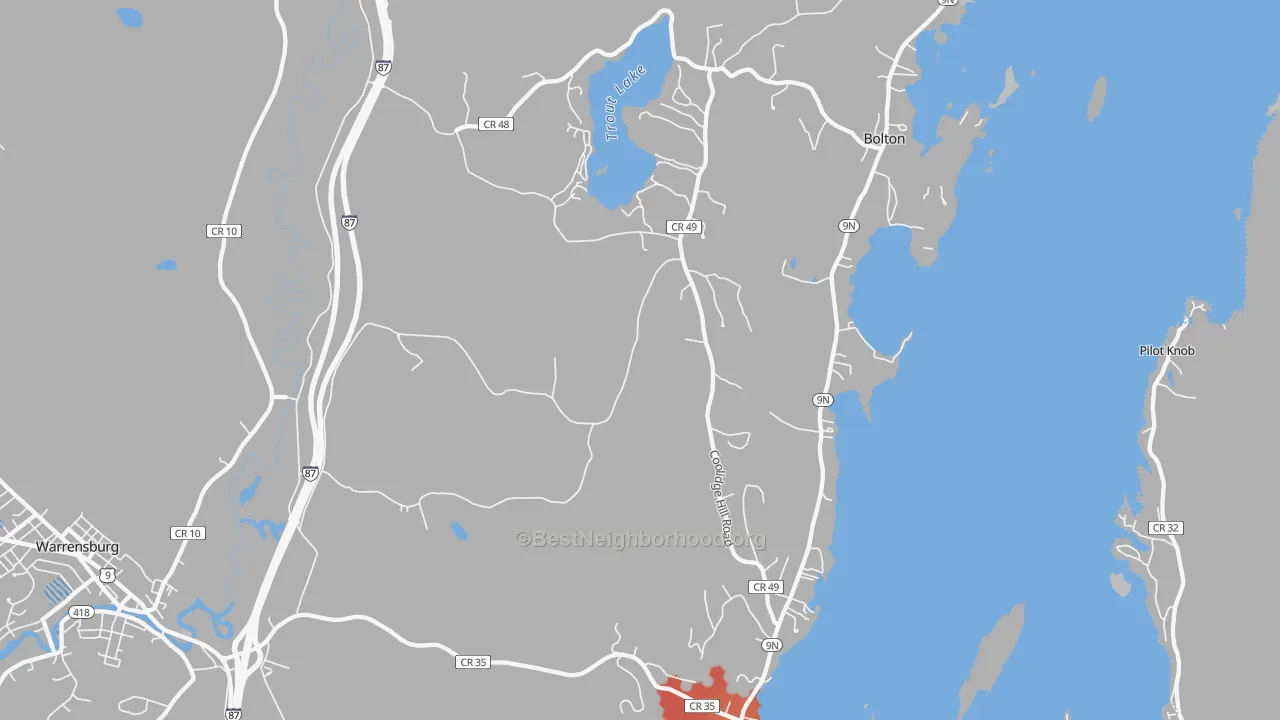 Transit Grade map of Diamond Point, NY