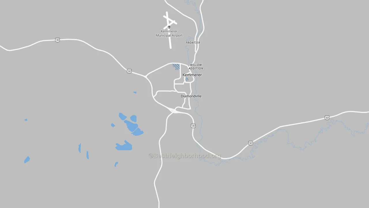 Transit Grade map of Diamondville, WY