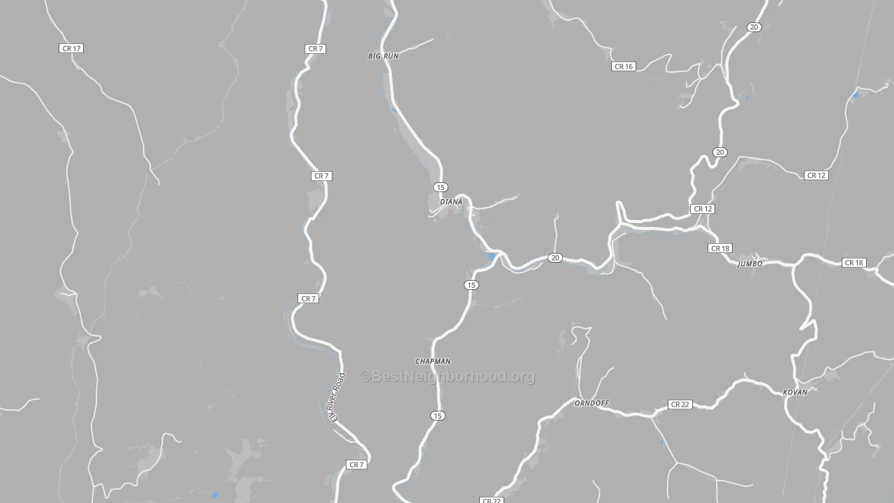 Transit Grade map of Diana, WV