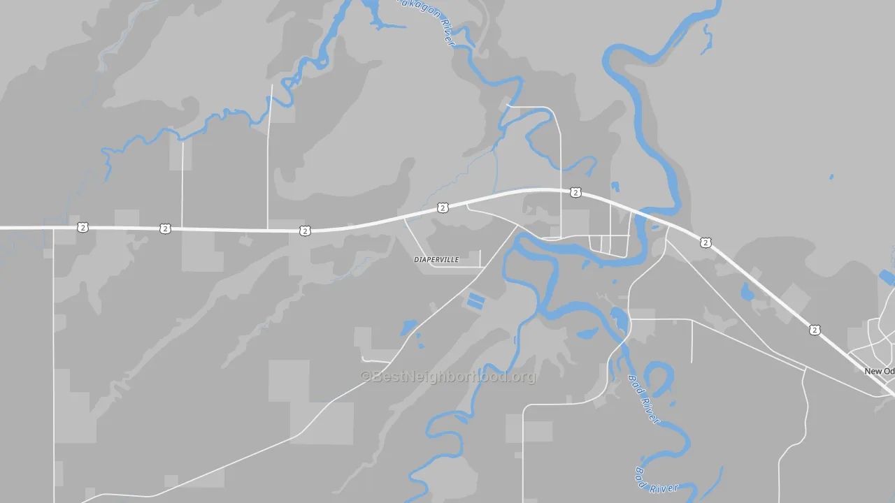 Transit Grade map of Diaperville, WI