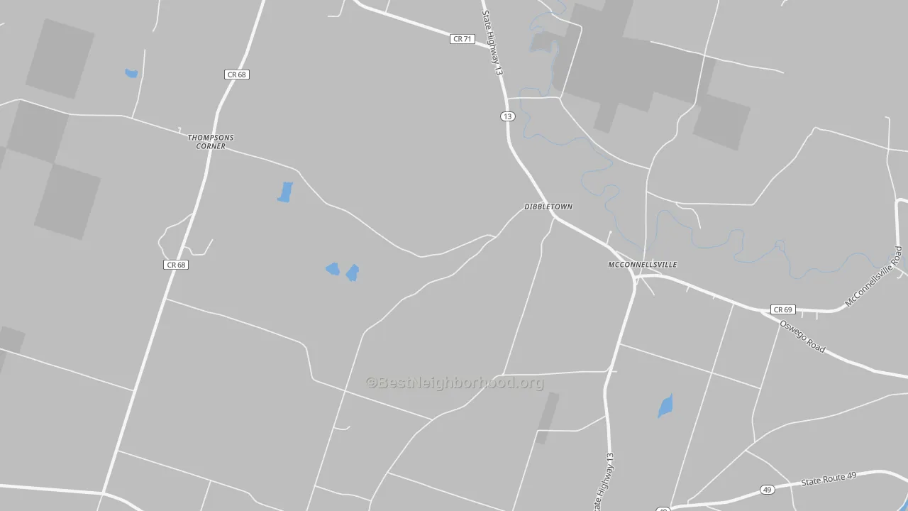 Transit Grade map of Dibbletown, NY