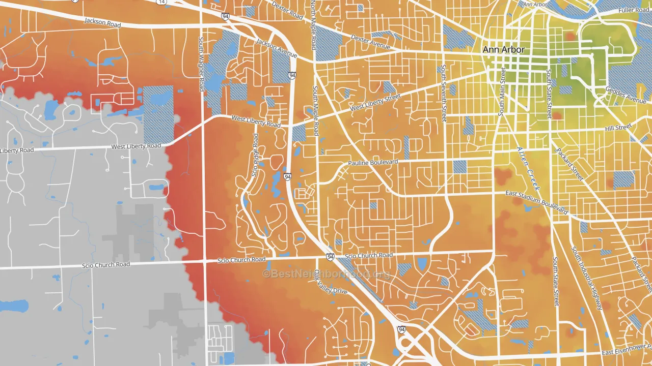 Transit Grade map of Dicken, Ann Arbor, MI