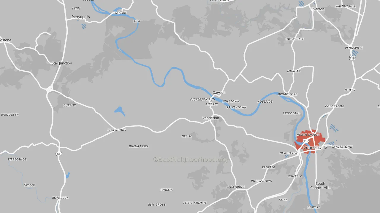 Transit Grade map of Dickerson Run, PA