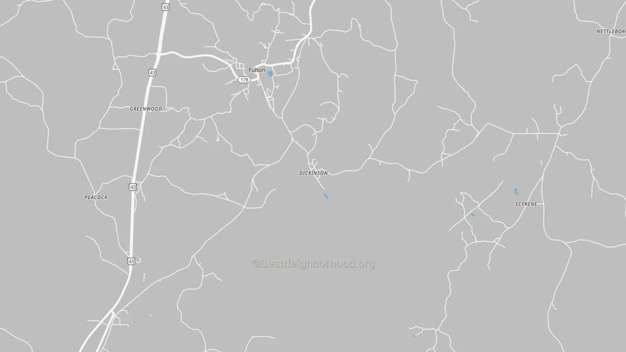 Transit Grade map of Dickinson, AL