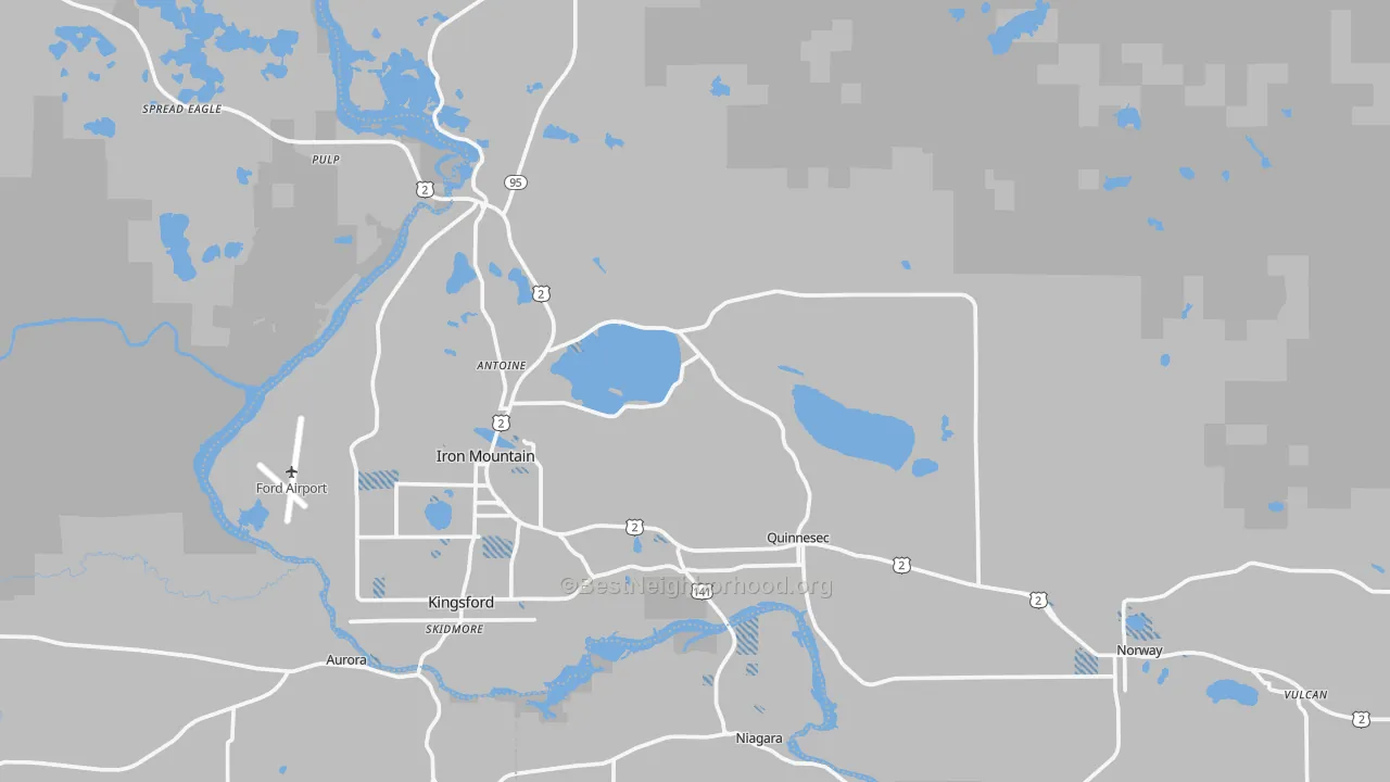 Transit Grade map of Dickinson County, MI