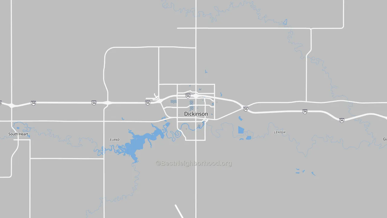 Transit Grade map of Dickinson, ND