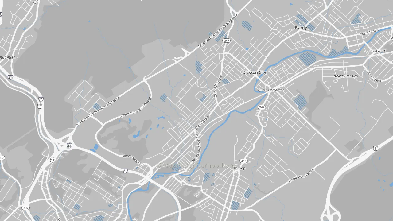 Transit Grade map of Dickson City, PA
