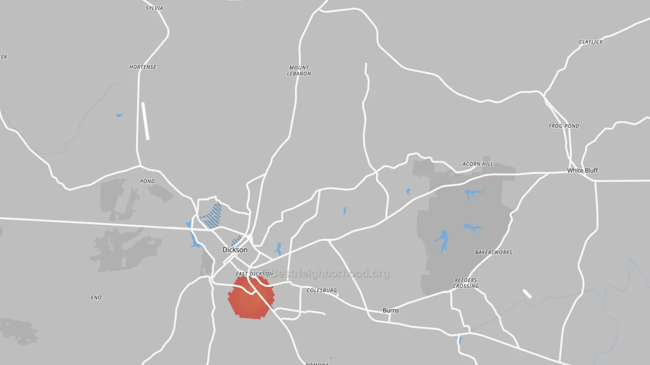 Transit Grade map of Dickson County, TN