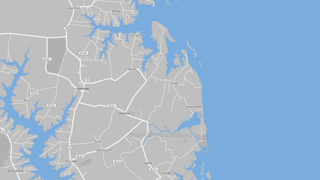 Transit Grade map of Diggs, VA