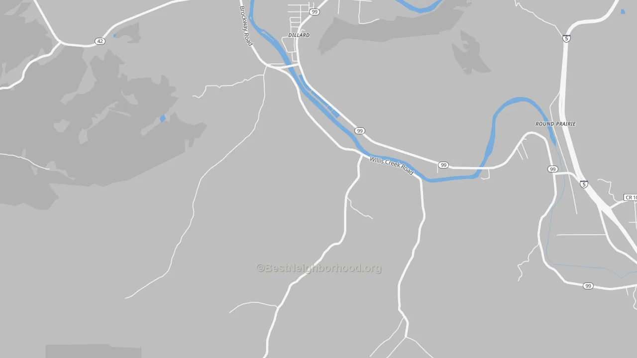 Transit Grade map of Dillard, OR