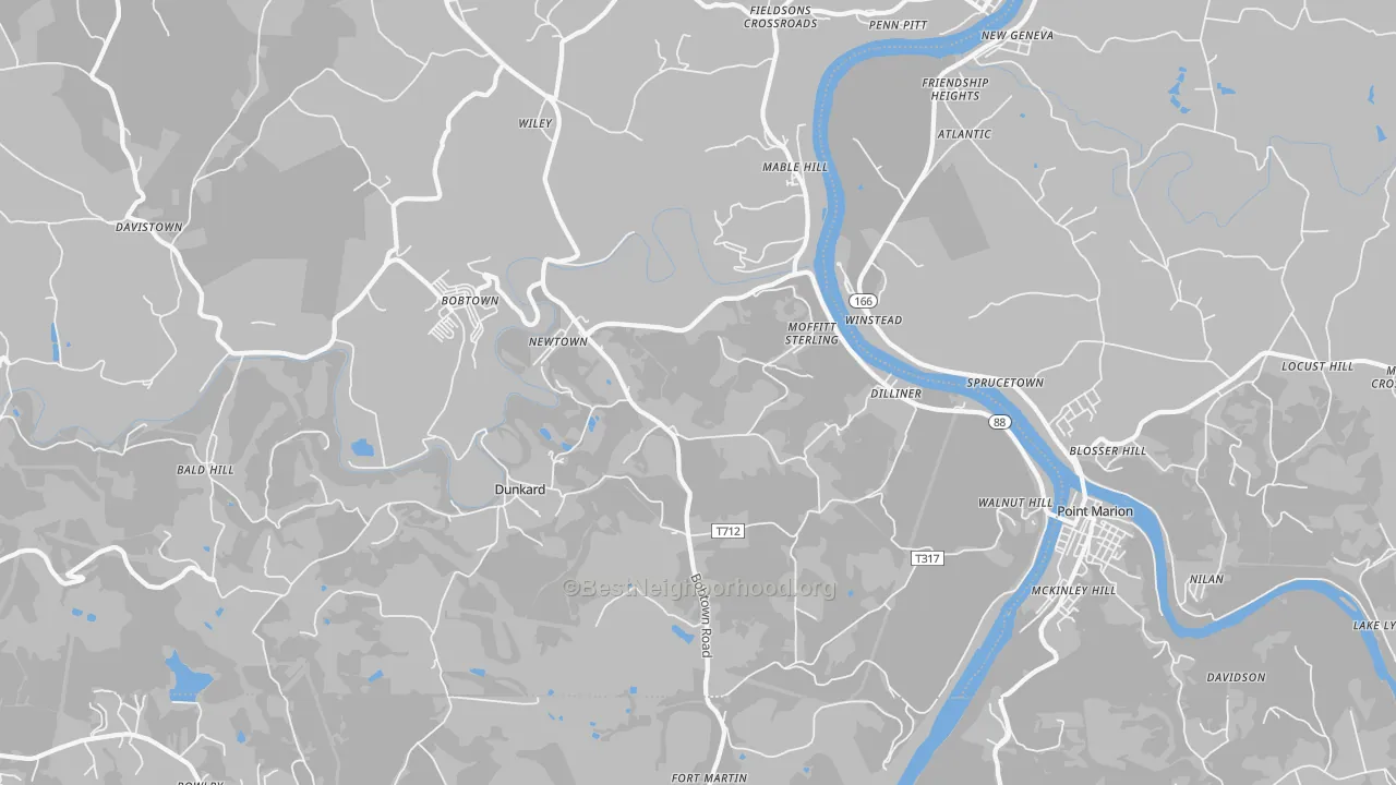 Transit Grade map of Dilliner, PA
