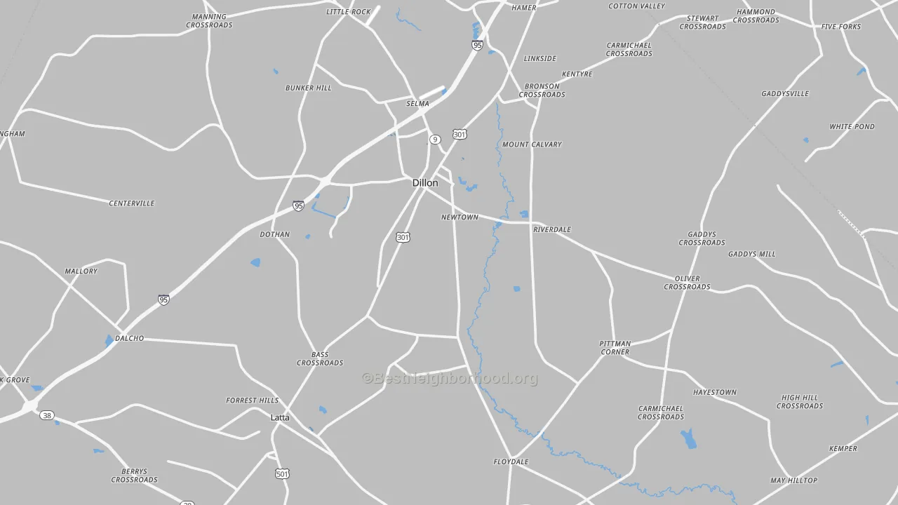 Transit Grade map of Dillon County, SC