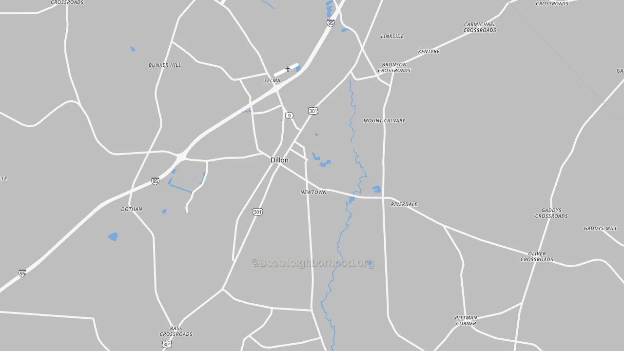 Transit Grade map of Dillon, SC