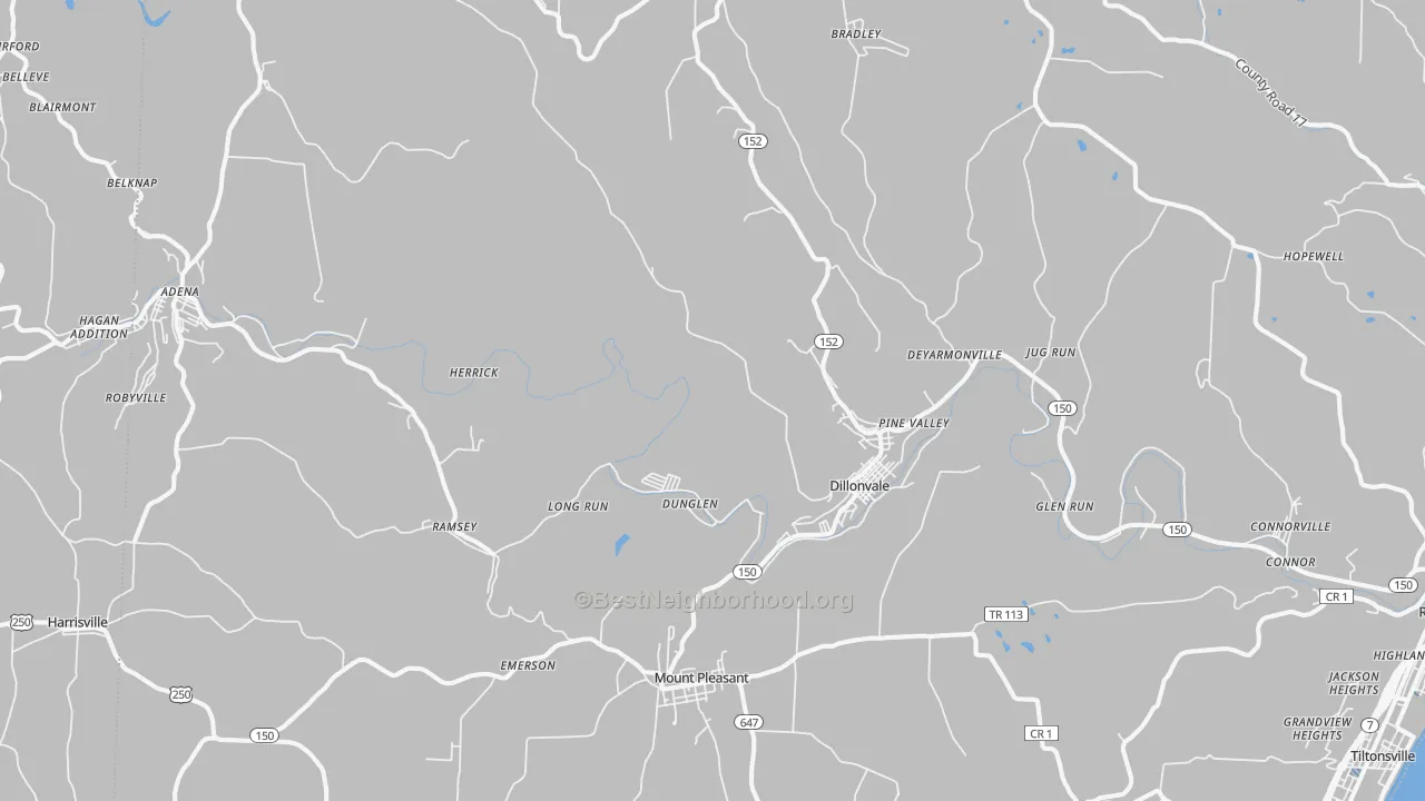 Transit Grade map of Dillonvale, OH