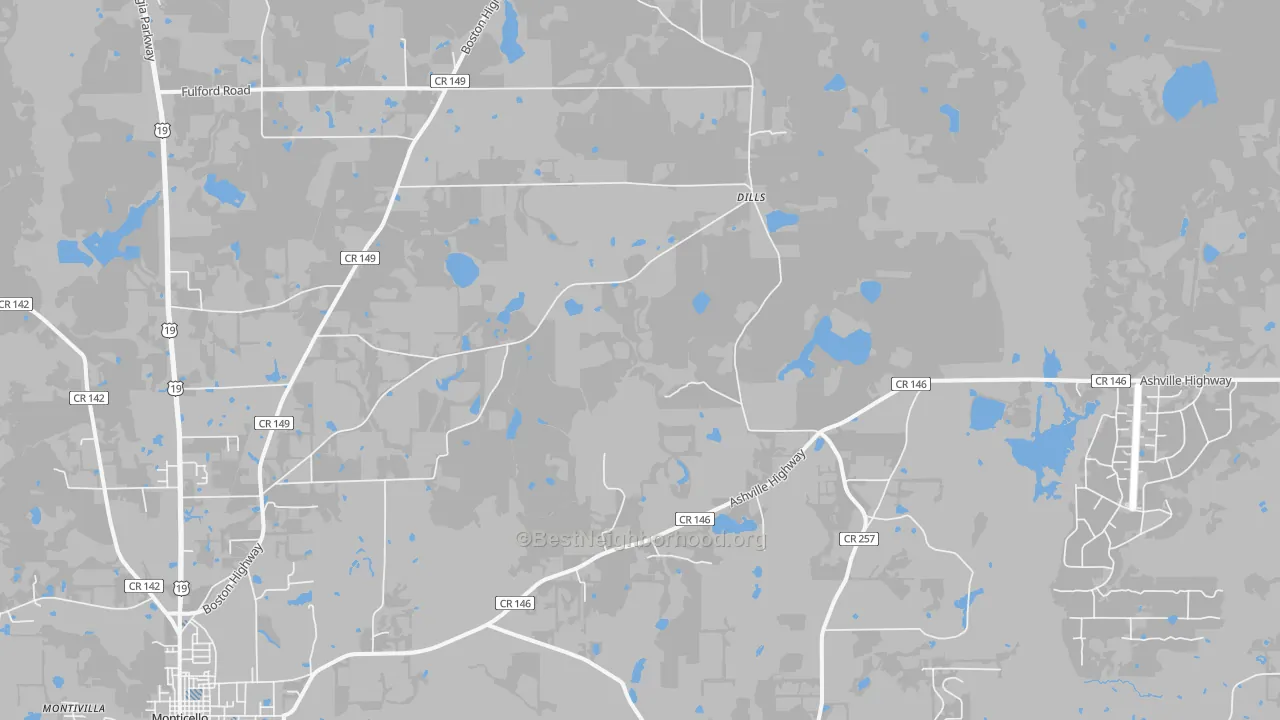 Transit Grade map of Dills, FL