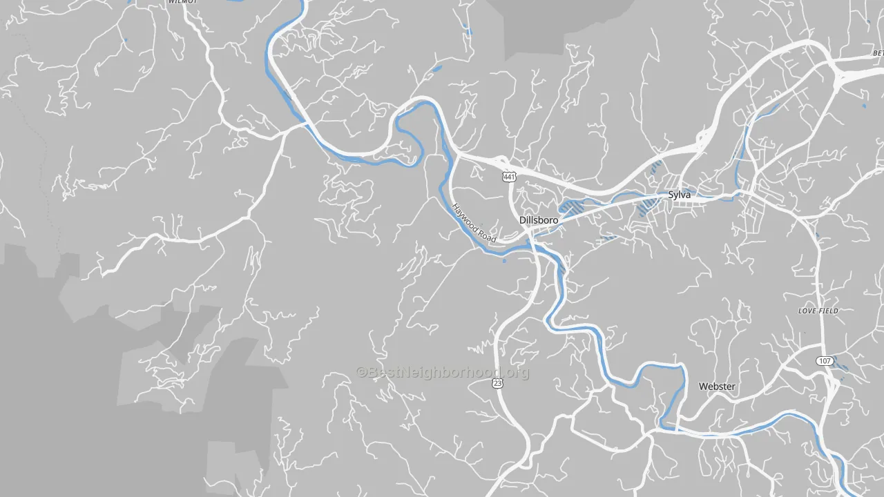 Transit Grade map of Dillsboro, NC