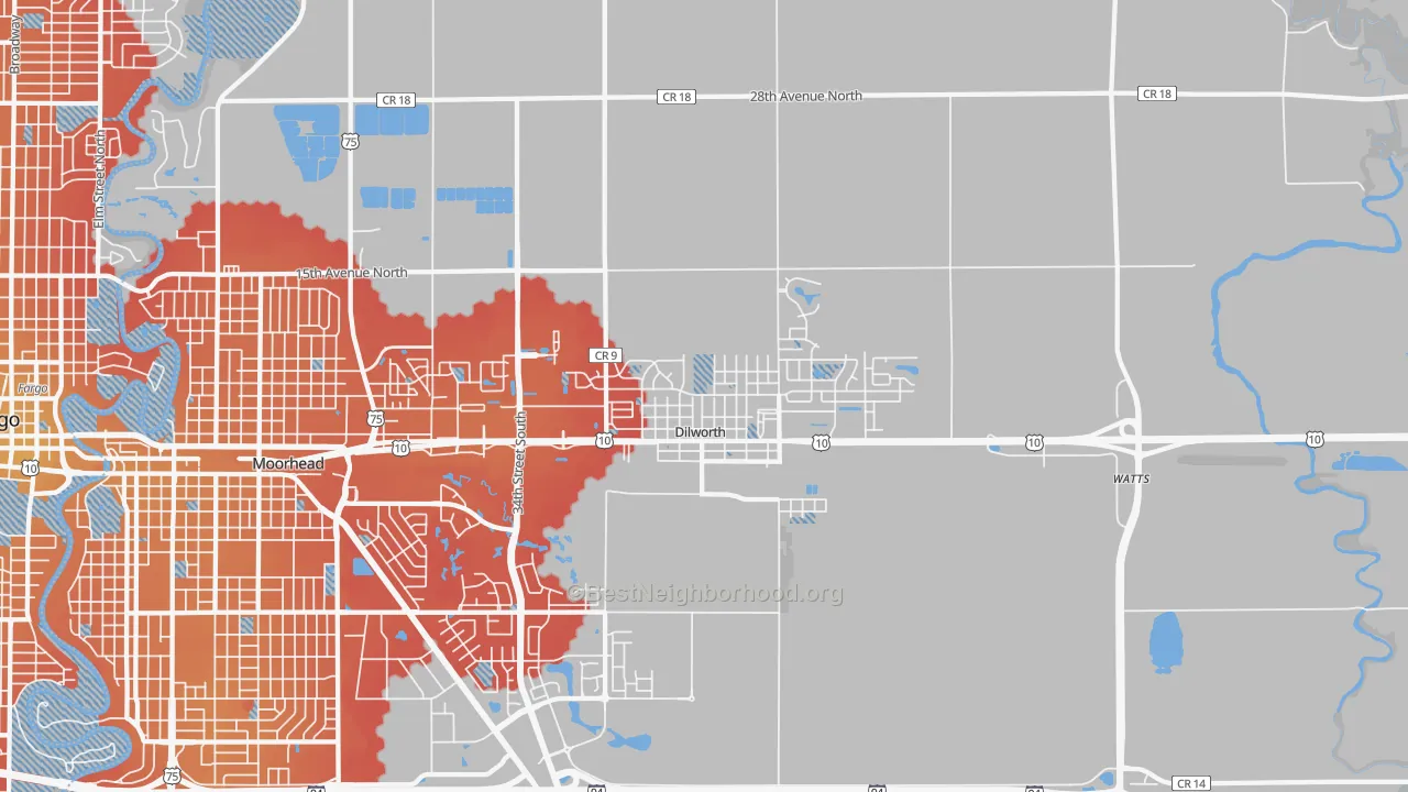 Transit Grade map of Dilworth, MN