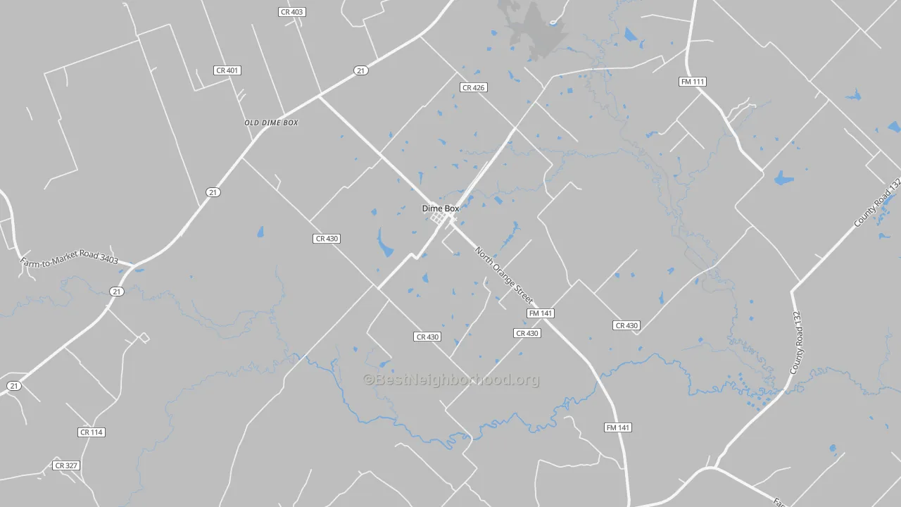 Transit Grade map of Dime Box, TX