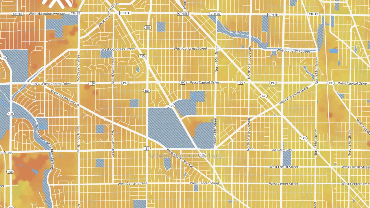 Transit Grade map of Dineen Park, Milwaukee, WI