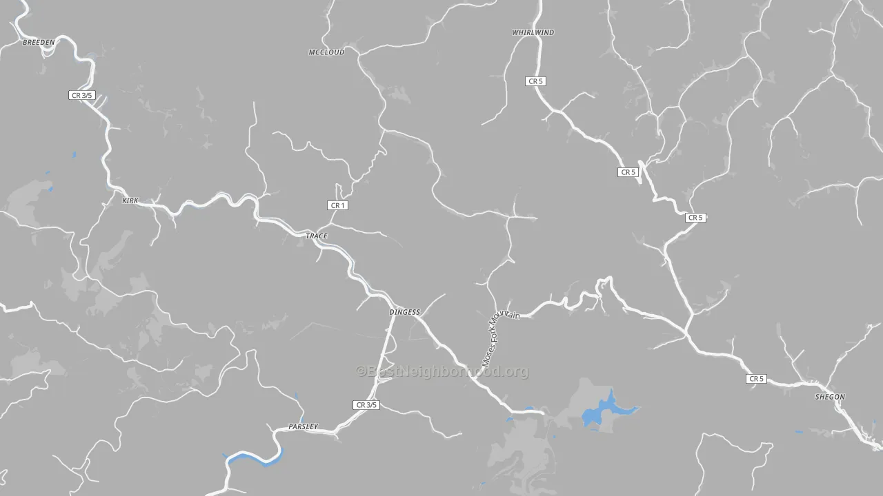 Transit Grade map of Dingess, WV