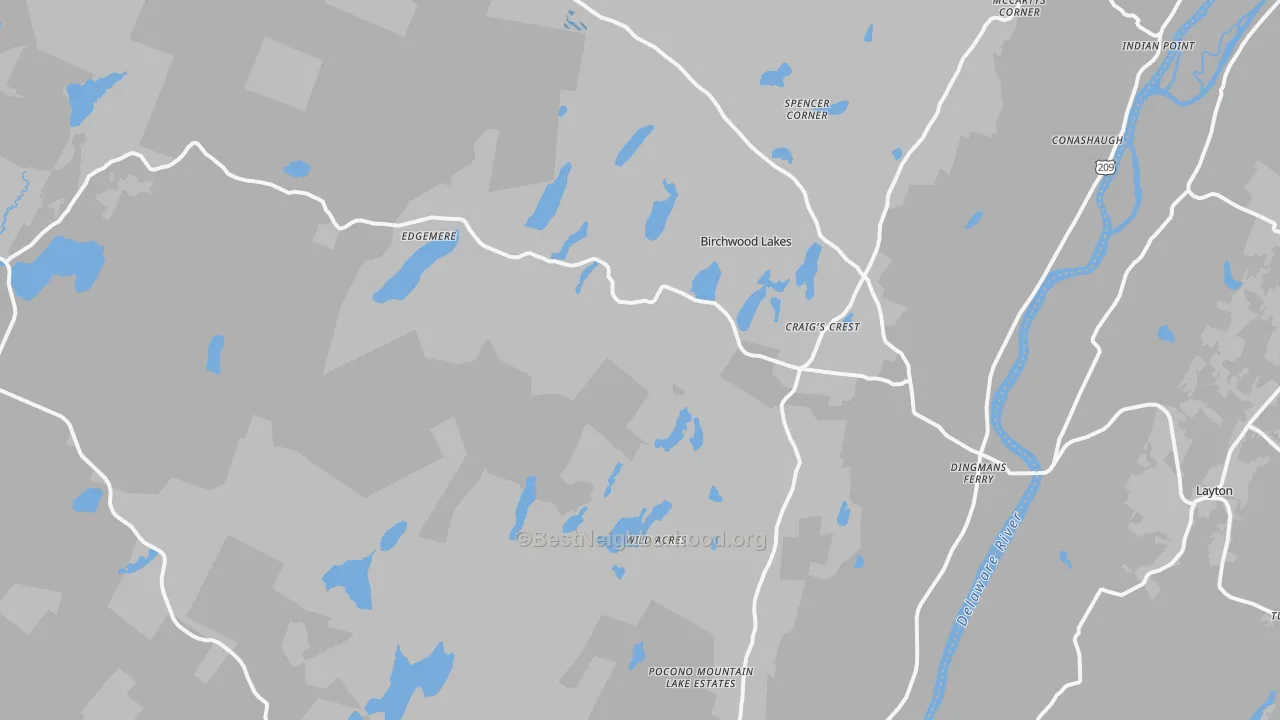 Transit Grade map of Dingmans Ferry, PA