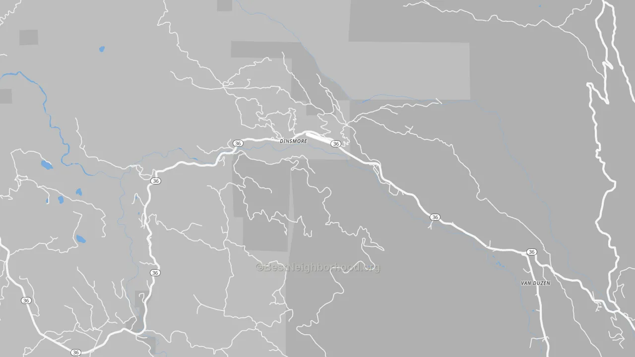 Transit Grade map of Dinsmore, CA