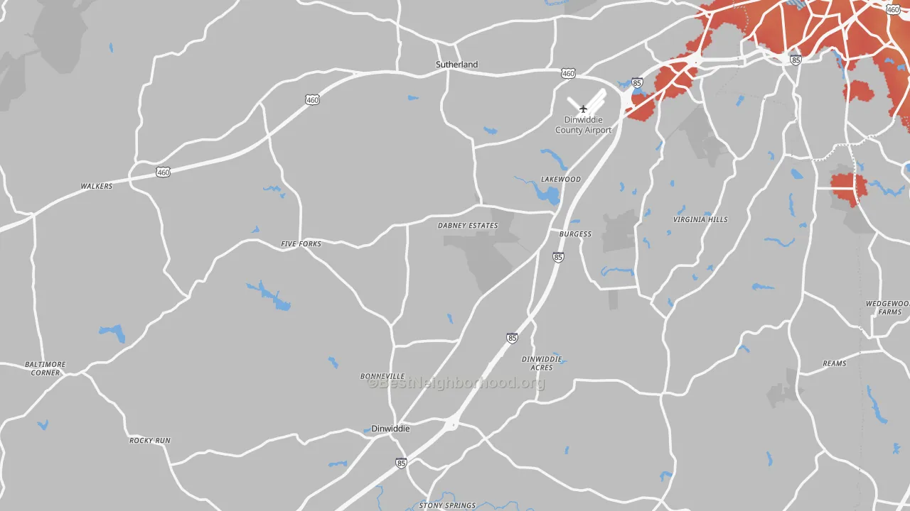 Transit Grade map of Dinwiddie County, VA