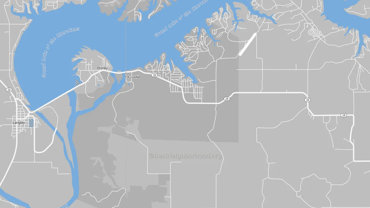 Transit Grade map of Disney, OK