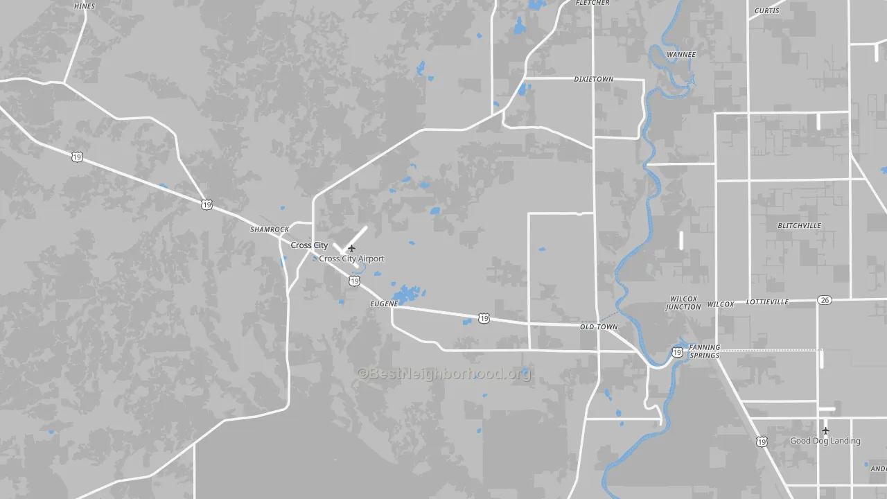 Transit Grade map of Dixie County, FL