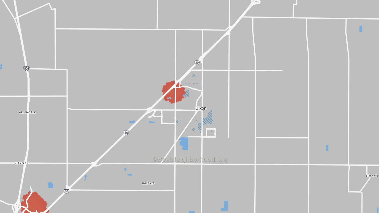 Transit Grade map of Dixon, CA