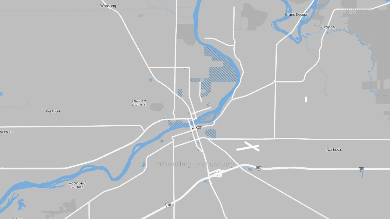 Transit Grade map of Dixon, IL