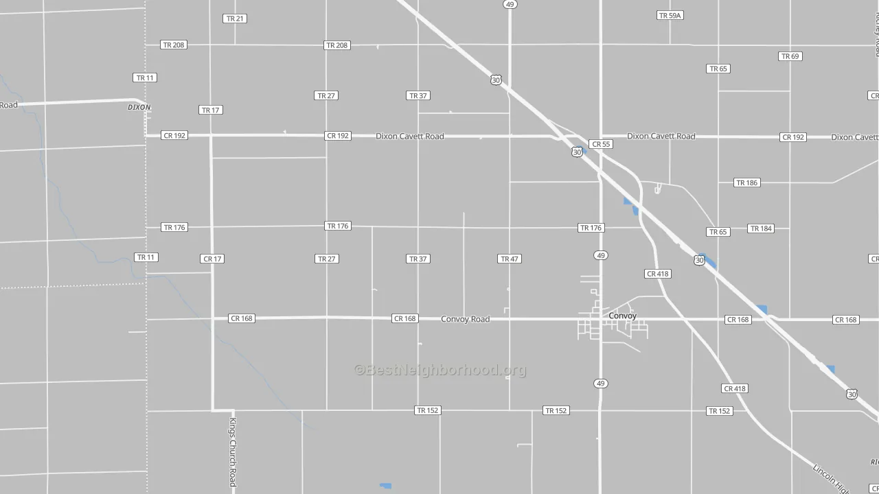 Transit Grade map of Dixon, OH