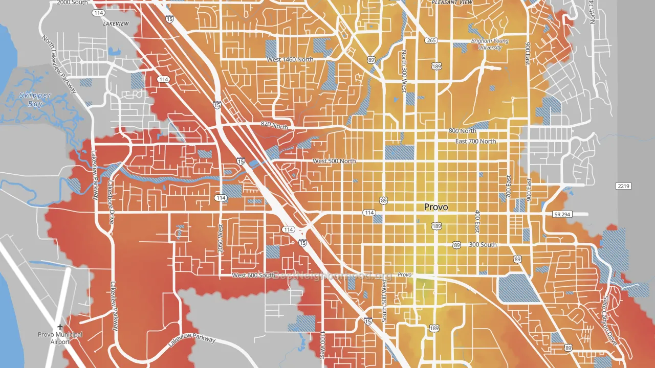 Transit Grade map of Dixon, Provo, UT