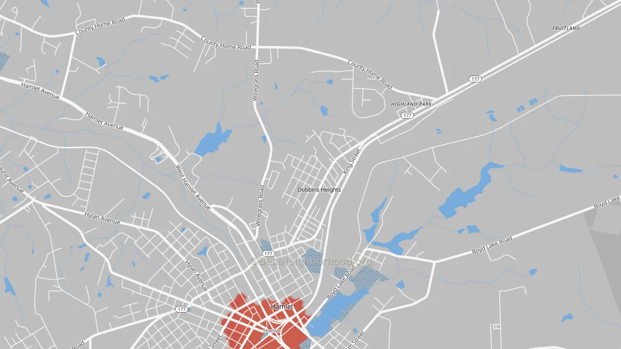 Transit Grade map of Dobbins Heights, NC