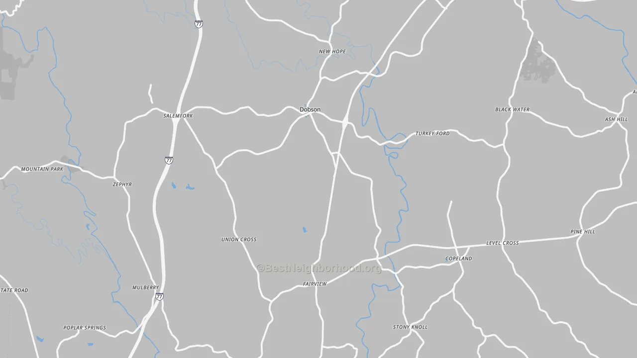 Transit Grade map of Dobson, NC